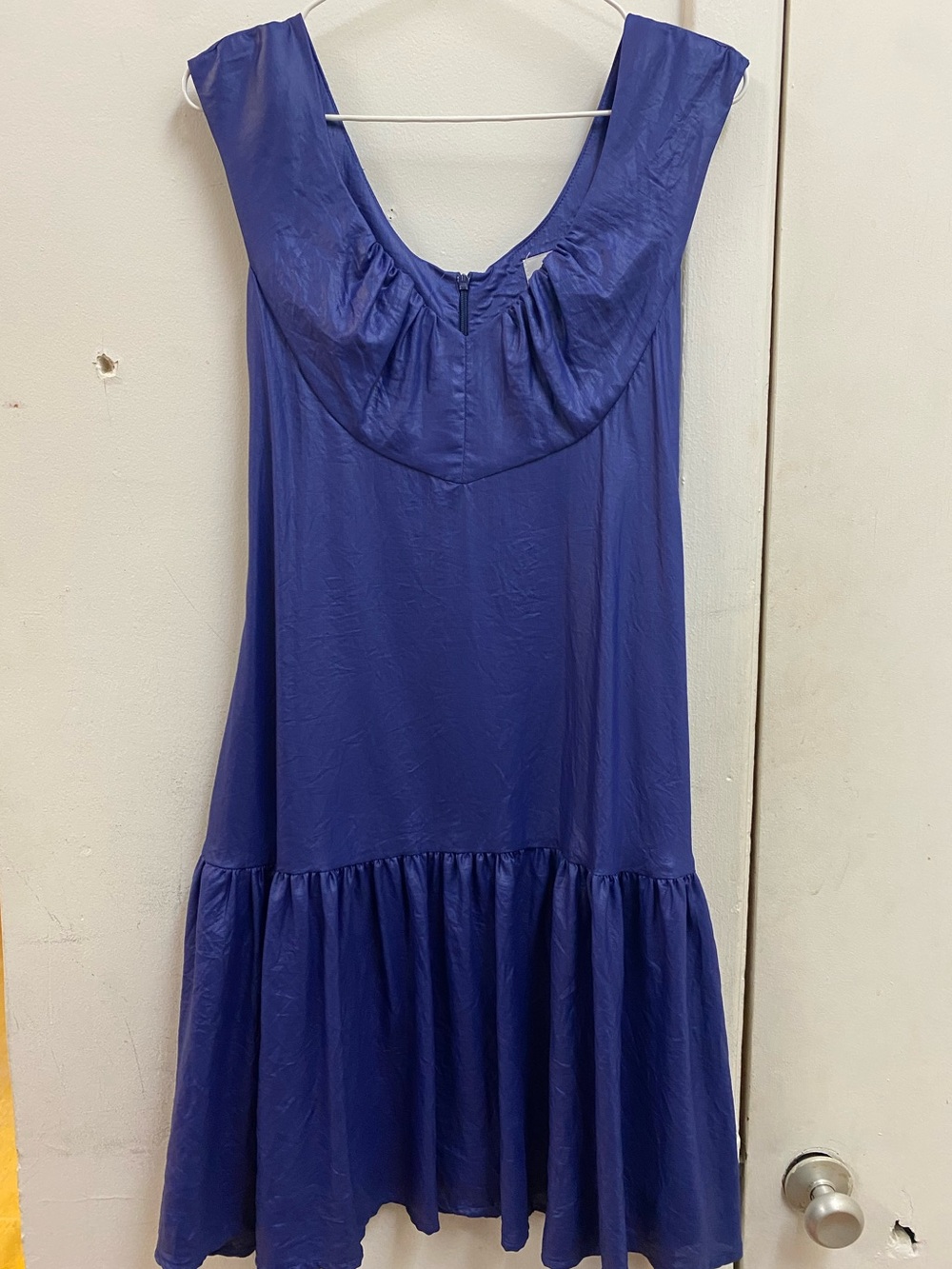 Vintage Muse by Christian Chenail Scoop-Neck Midi Dress in Blue/Purple